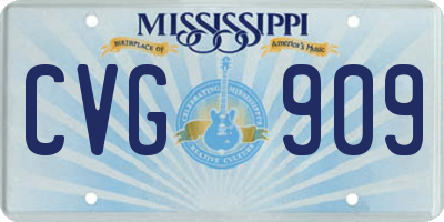 MS license plate CVG909
