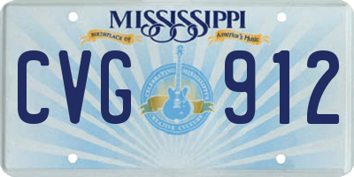 MS license plate CVG912