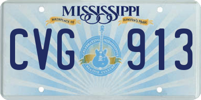 MS license plate CVG913
