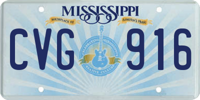 MS license plate CVG916