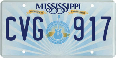 MS license plate CVG917