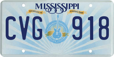 MS license plate CVG918