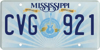 MS license plate CVG921