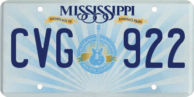 MS license plate CVG922