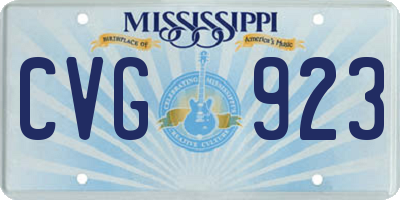 MS license plate CVG923
