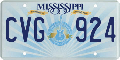 MS license plate CVG924
