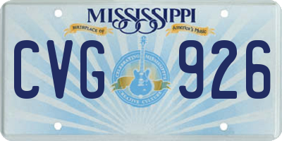 MS license plate CVG926