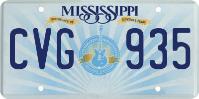 MS license plate CVG935