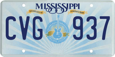 MS license plate CVG937