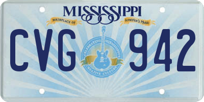 MS license plate CVG942