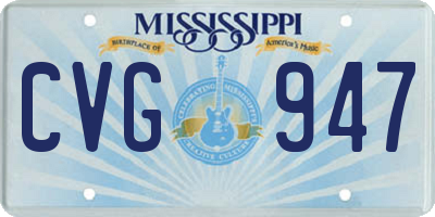MS license plate CVG947