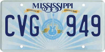 MS license plate CVG949