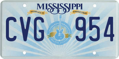 MS license plate CVG954