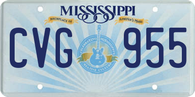MS license plate CVG955