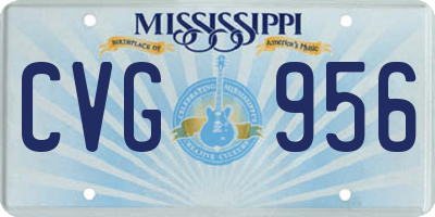 MS license plate CVG956