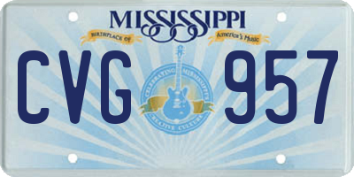 MS license plate CVG957