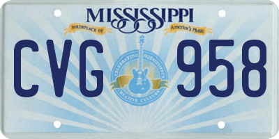 MS license plate CVG958