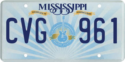 MS license plate CVG961