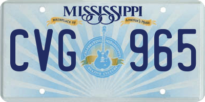MS license plate CVG965