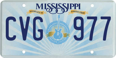 MS license plate CVG977