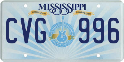 MS license plate CVG996