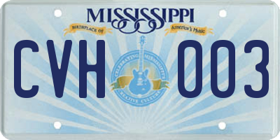 MS license plate CVH003