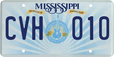 MS license plate CVH010