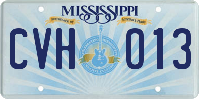 MS license plate CVH013