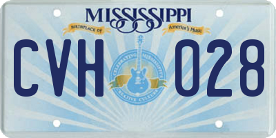 MS license plate CVH028