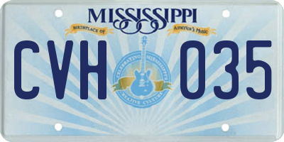 MS license plate CVH035