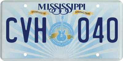 MS license plate CVH040