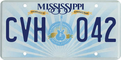 MS license plate CVH042