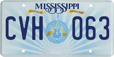 MS license plate CVH063