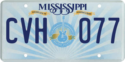 MS license plate CVH077
