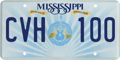 MS license plate CVH100