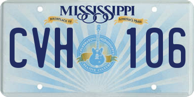 MS license plate CVH106