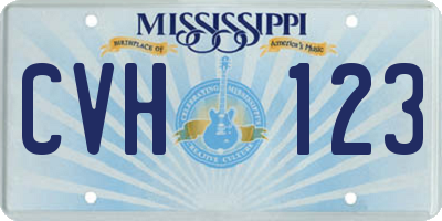 MS license plate CVH123