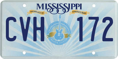 MS license plate CVH172