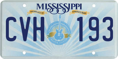 MS license plate CVH193