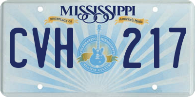 MS license plate CVH217