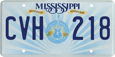 MS license plate CVH218