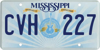 MS license plate CVH227