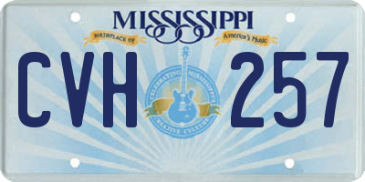 MS license plate CVH257
