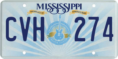 MS license plate CVH274