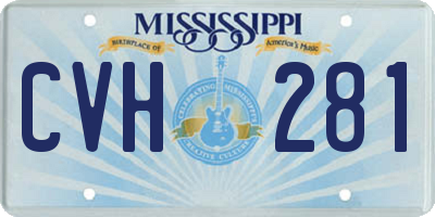 MS license plate CVH281