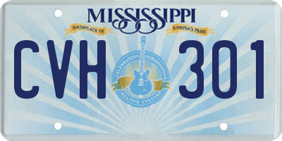 MS license plate CVH301