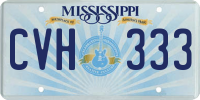 MS license plate CVH333
