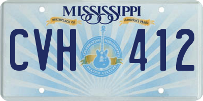 MS license plate CVH412