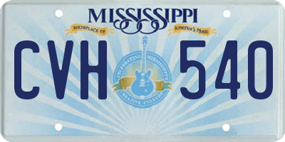 MS license plate CVH540