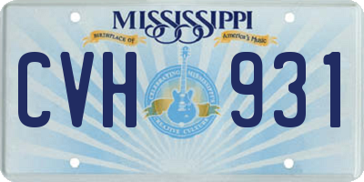 MS license plate CVH931